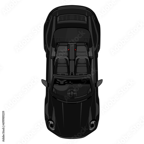top view convertible car in coloured detail vector 1