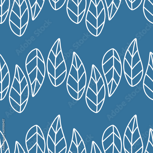 Seamless pattern. leaf pattren. minimal style background. hand drawn pattern