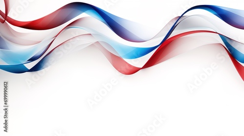 Twisted ribbon in red white blue colors. For 4th of July, Memorial day, Veteran's day, or other patriotic holiday celebrations. - AI Generated Abstract Art