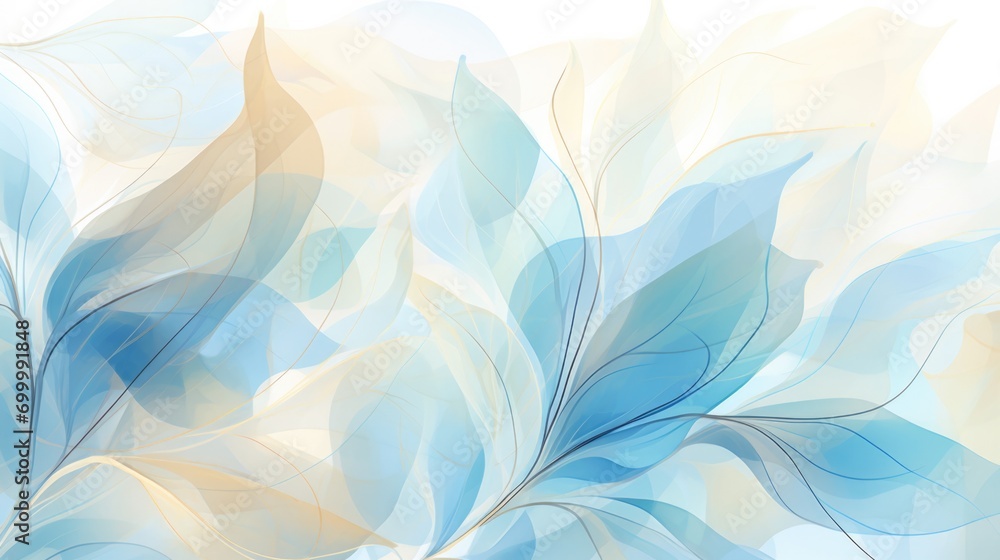 abstract of leaves with pastel colors print out, in the style of transparent layers abstract of leaves with pastel colors print out, in the style of transparent layers