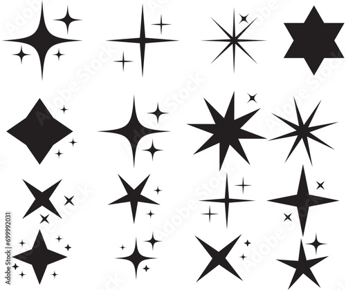 Star icons. Twinkling stars. Sparkles, shining burst. Christmas vector symbols isolated 1111