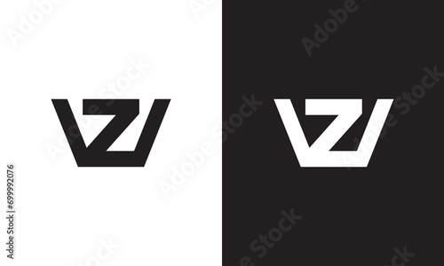 WZ logo, monogram unique logo, black and white logo, premium elegant logo, letter WZ Vector