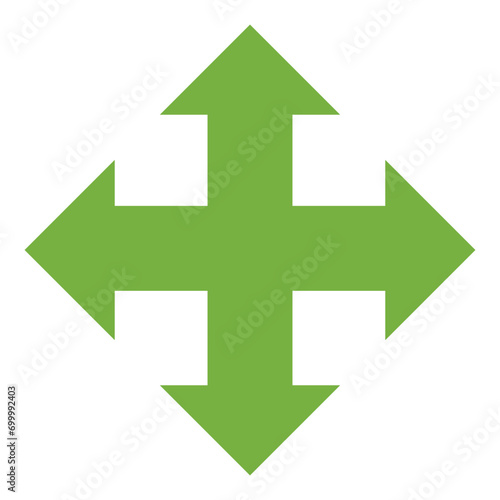 Green Move icon arrows,Move icon arrows, Move arrows vector flat icons 