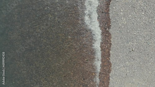 wavy peddle beach windless sea emotional drone 4K 30P