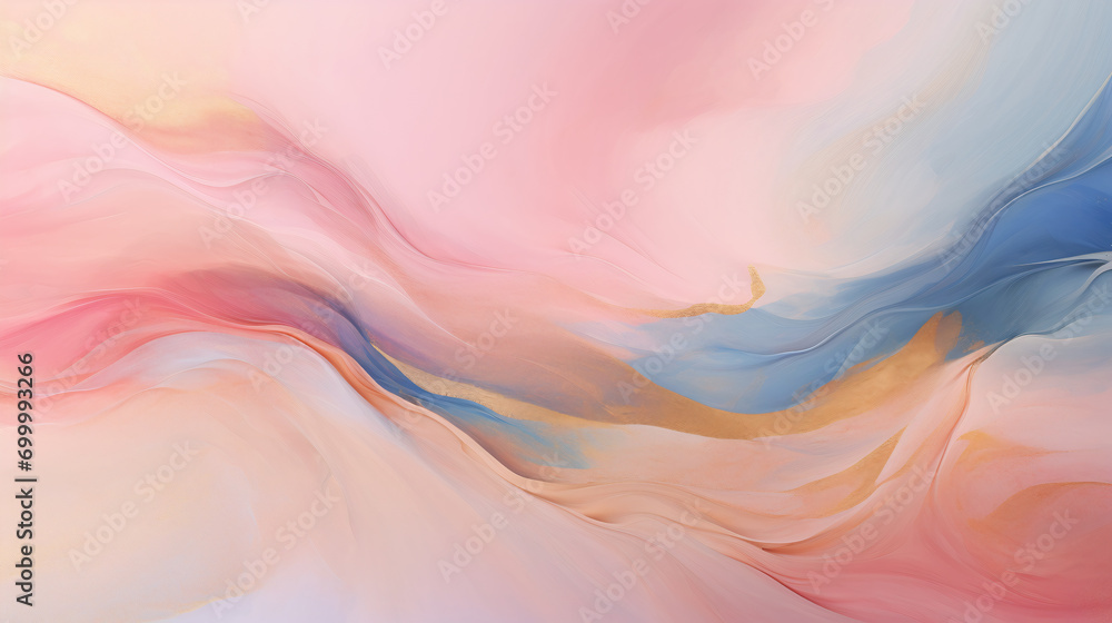 Abstract painted art background in pink blue and yellow