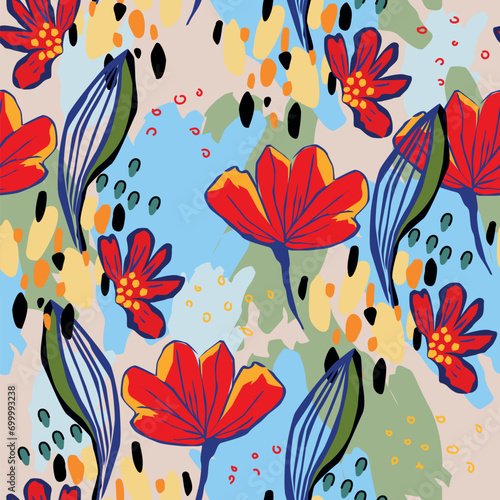 flower pattern, Seamless pattern, Abstract, flower background