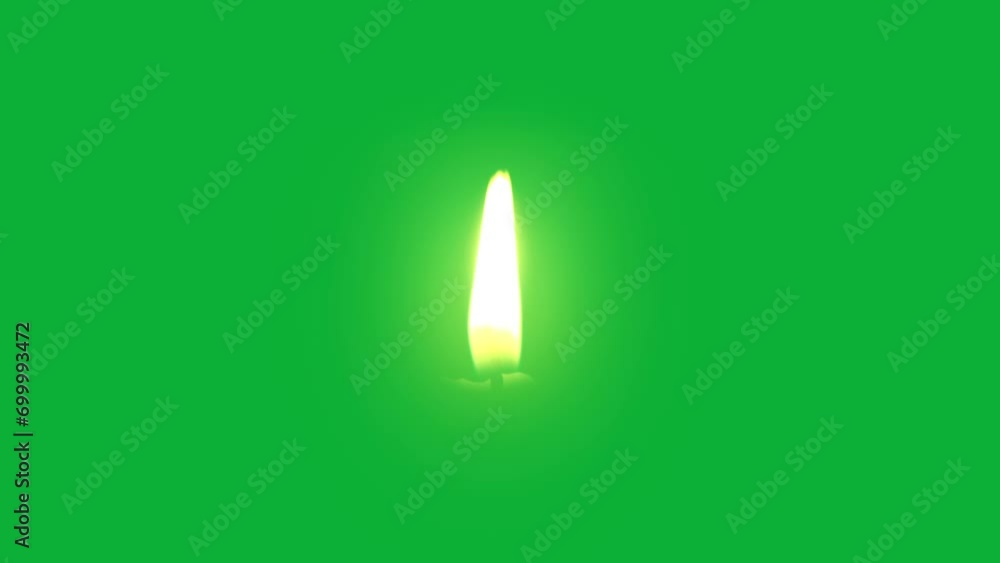 candle flame on greenscreen background