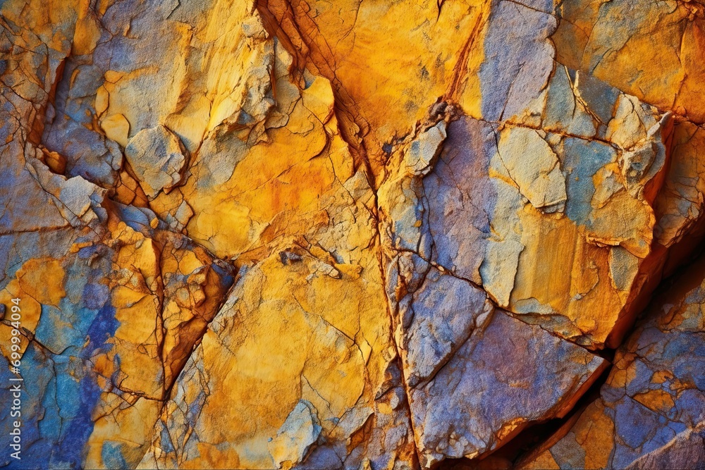 design space background stone grungy close surface mountain layered cracked texture rock colorful background blue yellow orange abstract