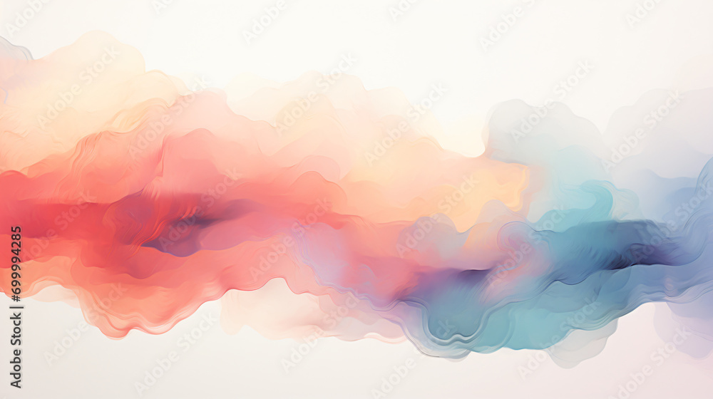 Drawn clouds in pastel colors