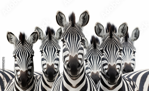  Realistic photo of a group of zebras