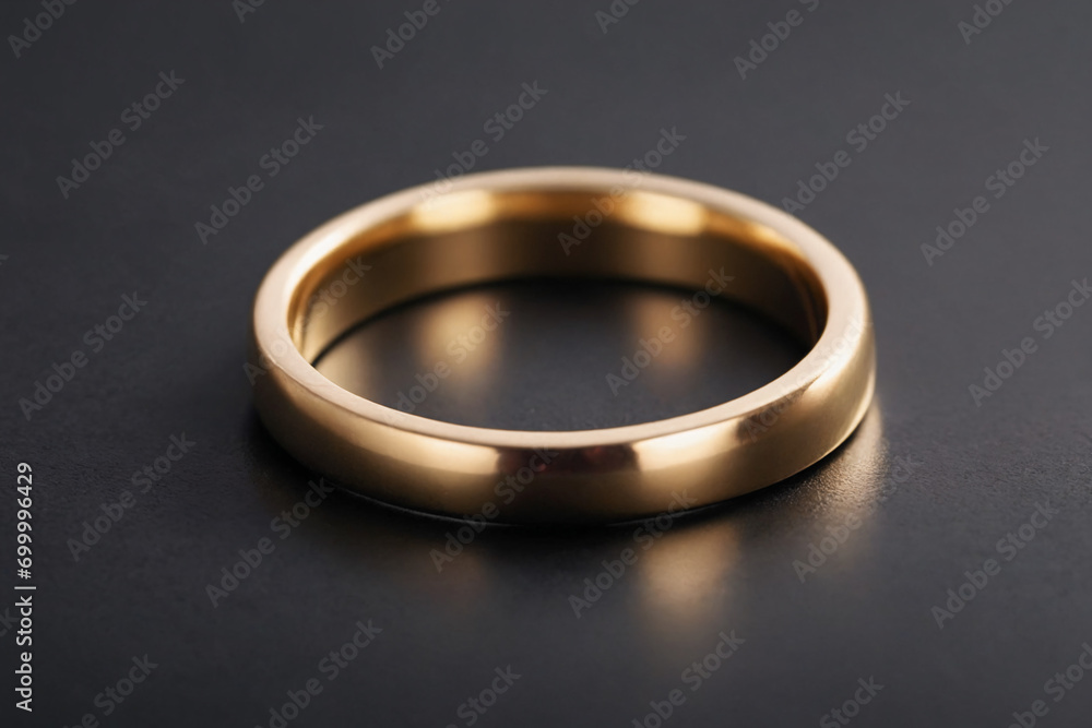 Gold ring on a black pastel background Gold ring on a black pastel background