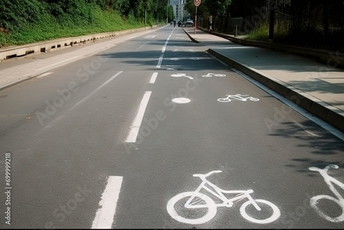cyclist movement rection pedestrian cyclist symbol lanes bicycle paint white markings signs
