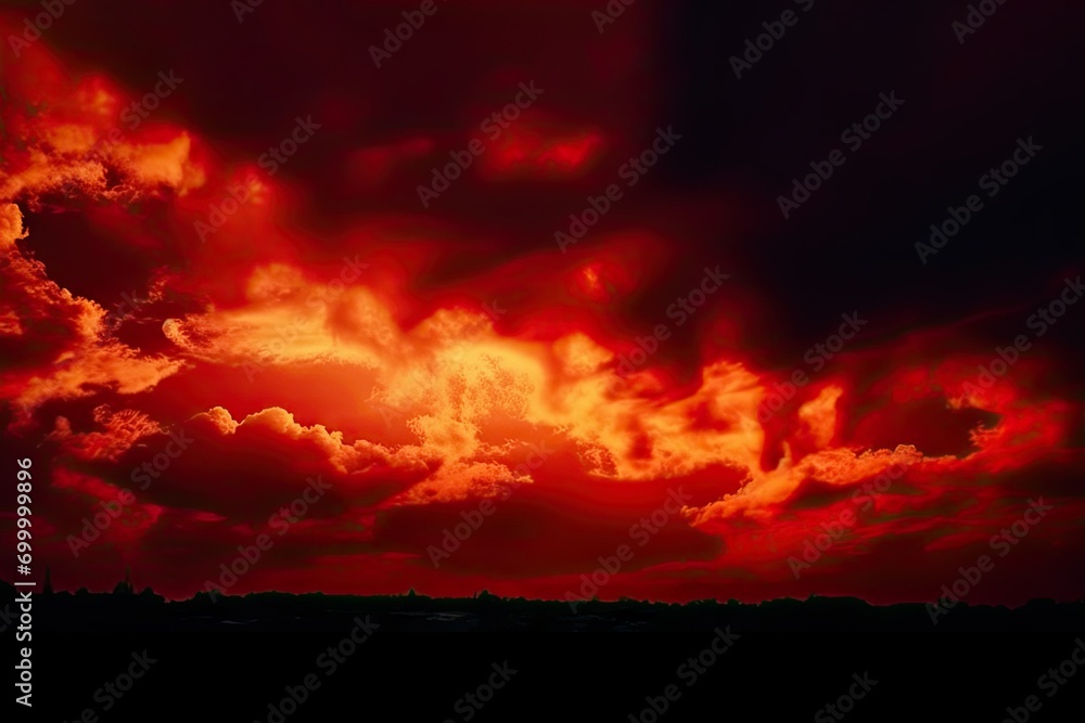 concept horror creepy war header website wide banner web design space background skies dramatic night effect smoke fire clouds sky orange red black