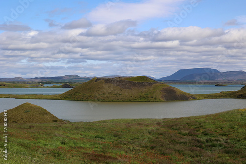 Lake Myvatn with its pseudo craters-Iceland 