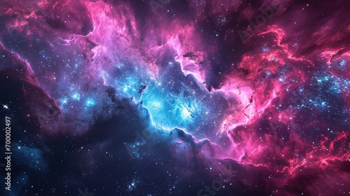 Captivating view of colorful nebula in the night sky, outer space background, abstract nebula space galaxy photo