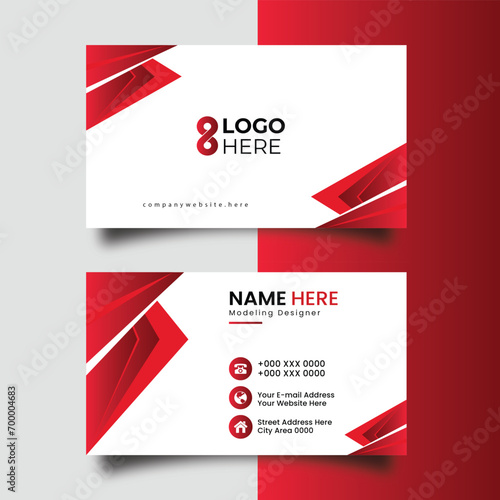 flat businee card design  photo