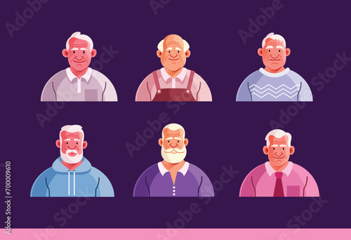 Grandfather Character Avatar Set