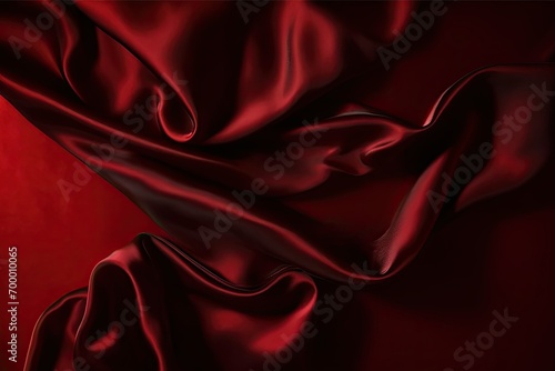 view top table lay fl banner concept festive valentine day valentine birthday christmas design space background luxury dark fabric shiny folds soft beautiful satin silk red black