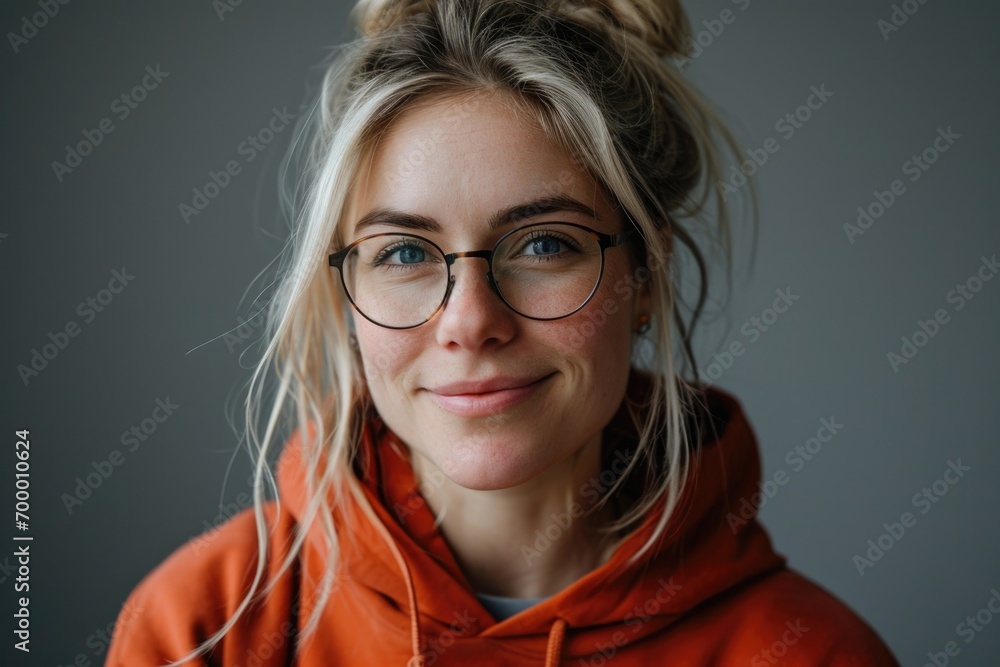 Elegant eyewear in a chic portrait Elegant eyewear in a chic portrait