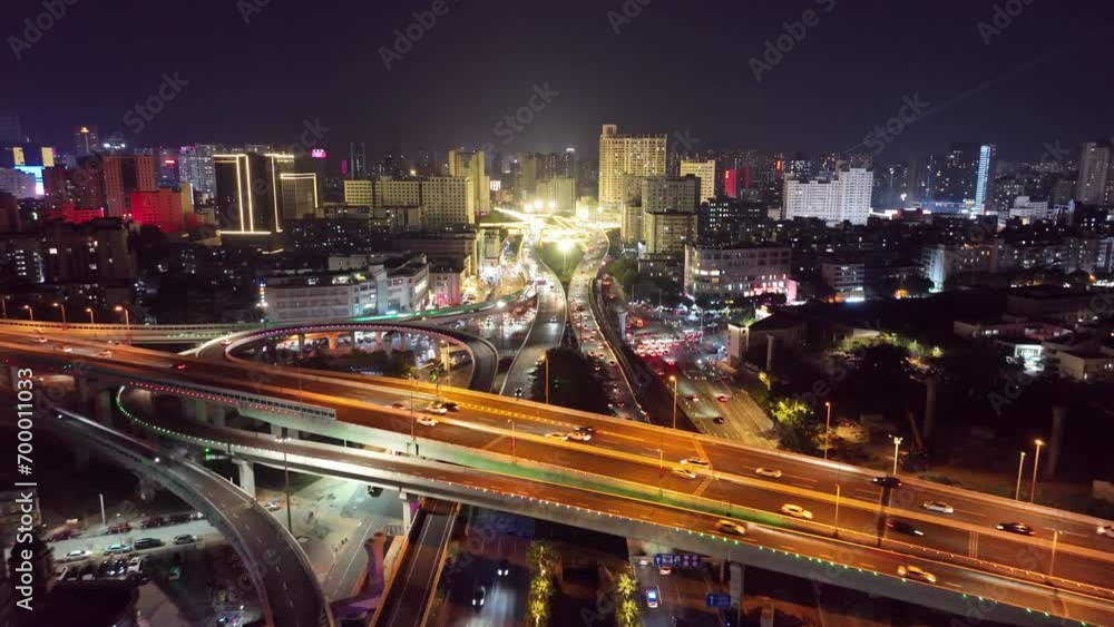 view of city overpass at night view of city overpass at night