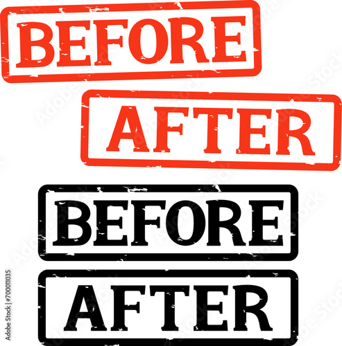 BEFOREとAFTERの判子、スタンプ