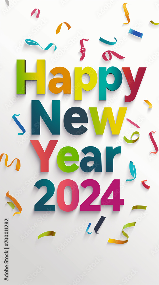 Happy new year 2024 card, Generative Ai illustration. Happy new year 2024 card, Generative Ai illustration.