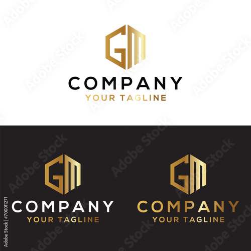 GM logo, GM hexagon logo, GM initial hexagon logo