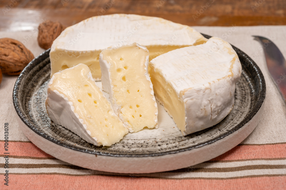 French soft Camembert cheese, original Camembert de Normandie