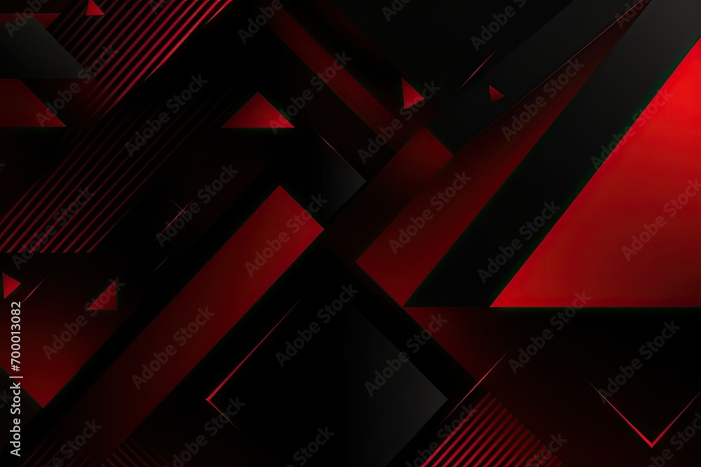 minimal template gradient effect 3d futuristic lines stripes rectangles squares triangles shapes geometric design background luxury modern abstract color red black - obrazy, fototapety, plakaty 