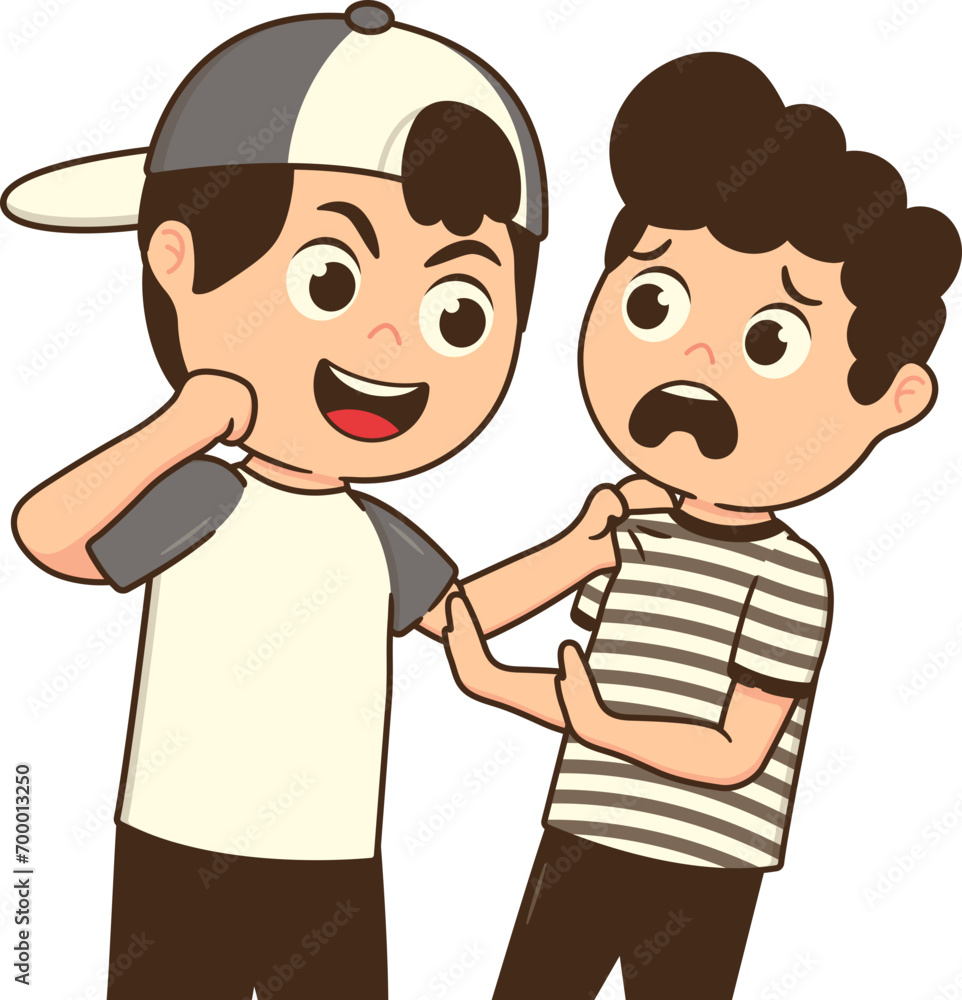 Intimidation, Naughty Boy Hits Another Boy Character Intimidation, Naughty Boy Hits Another Boy Character