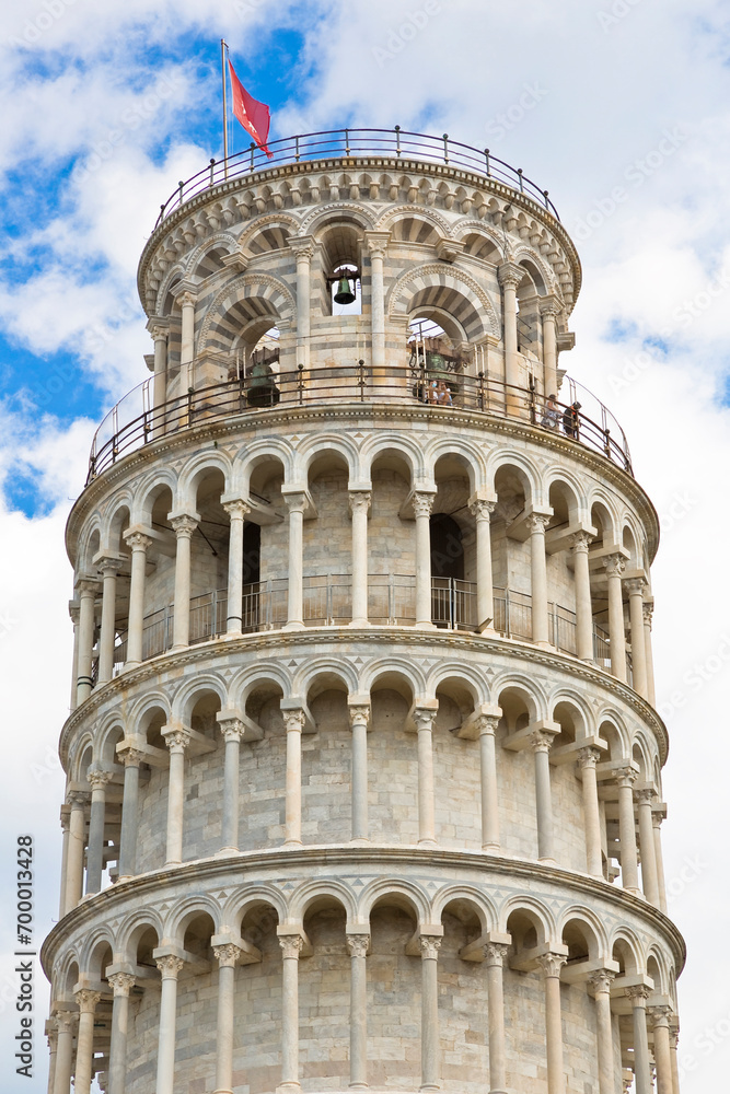 The famous Leaning Tower completely restored, in 2013, from damage of pollution (Italy - Tuscany - Pisa)