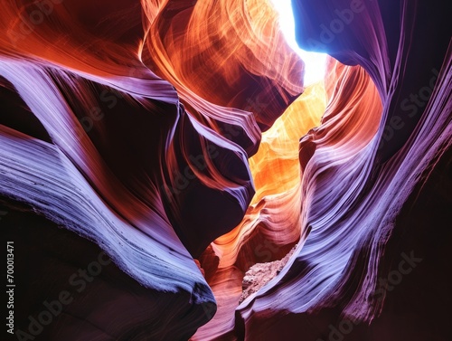 Antelope Canyon in Arizona, United States of America. Abstract colorful background Generative AI