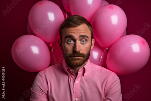 a man standing in front of many balloons © toonsteb
