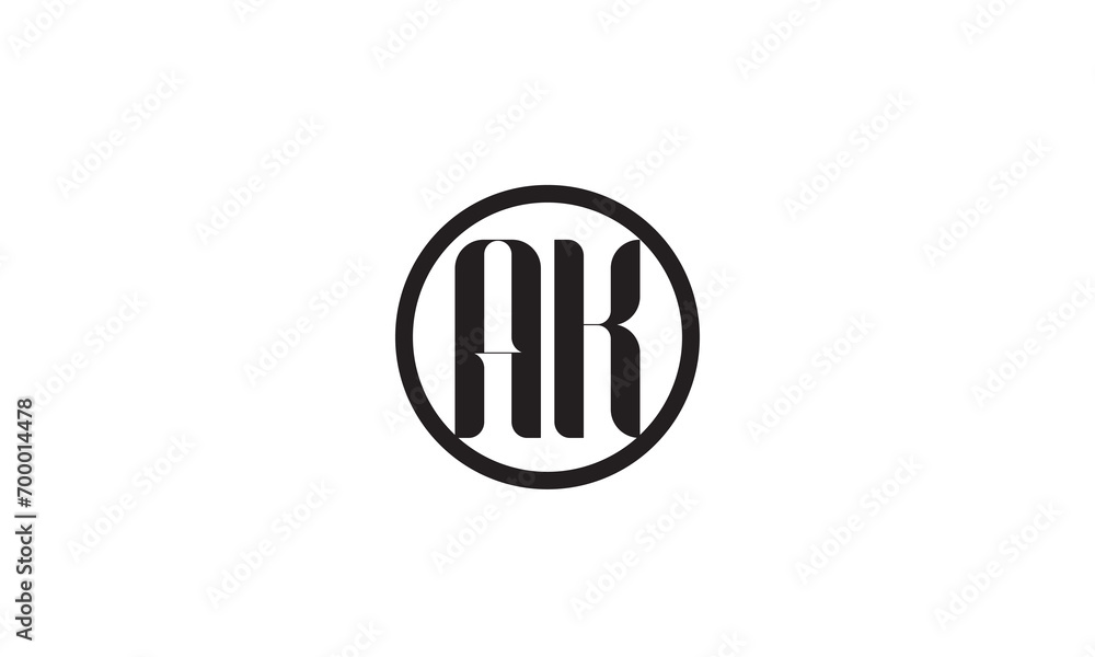 AK, KA , A , K , Abstract Letters Logo Monogram AK, KA , A , K , Abstract Letters Logo Monogram