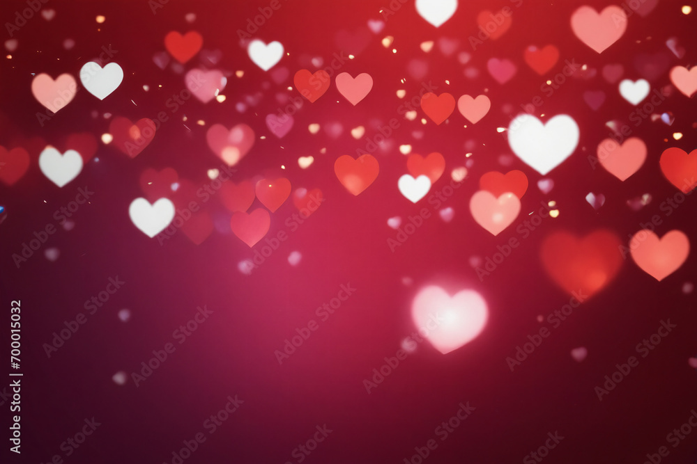 Bokeh heart background. Valentine's day concept