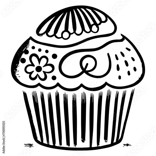 Muffins ,Food Doodles line , Line art , hand-drawn in the style of doodles line SVG File.