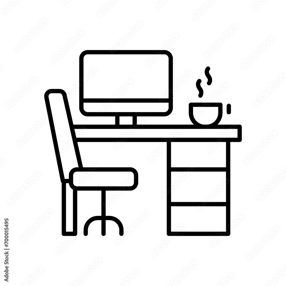 Workplace outline icons, minimalist vector illustration ,simple transparent graphic element .Isolated on white background Workplace outline icons, minimalist vector illustration ,simple transparent graphic element .Isolated on white background