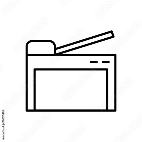 Photocopier outline icons, minimalist vector illustration ,simple transparent graphic element .Isolated on white background