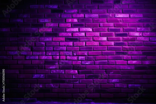 backdrop grunge effect lighting empty design space background magenta purple close wall brick old light neon