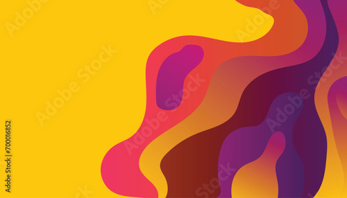 Abstract Gradient orange and yellow liquid background. Modern background design. Dynamic Waves. Fluid shapes composition. Fit for website, banners, brochure, posters