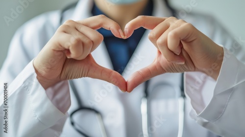 doctor making heart shape with his hand