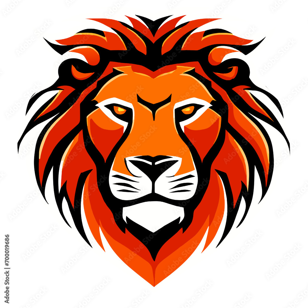 Lion head isolated on white background. Vector illustration for your design