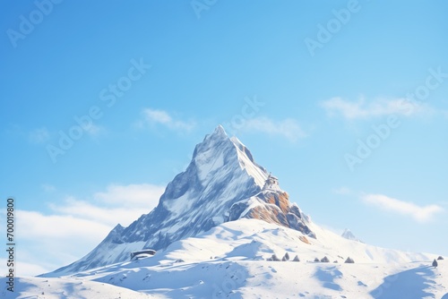 snow-covered mountain peak in clear weather © Natalia