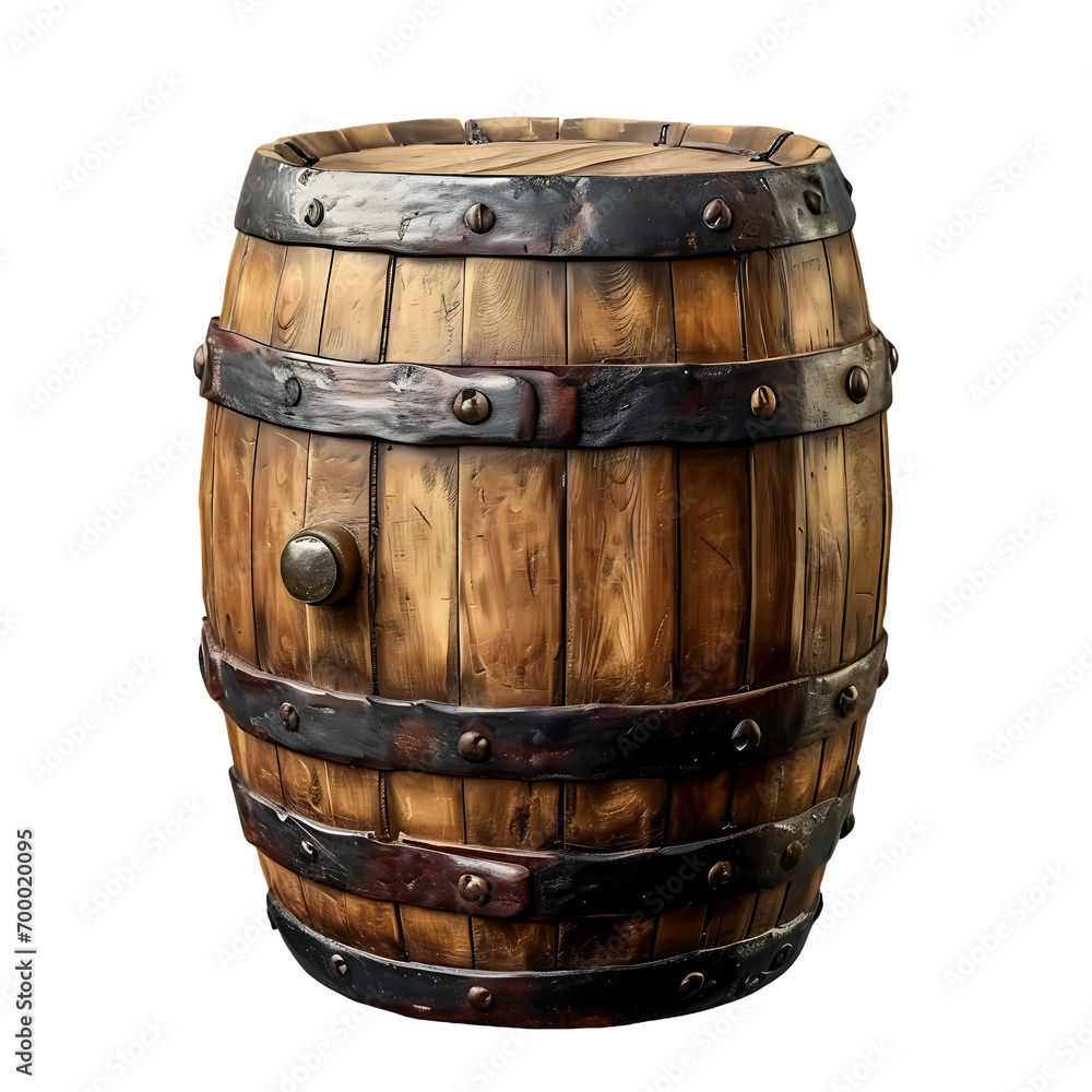 Fototapeta premium barrel of wood on transparent background 