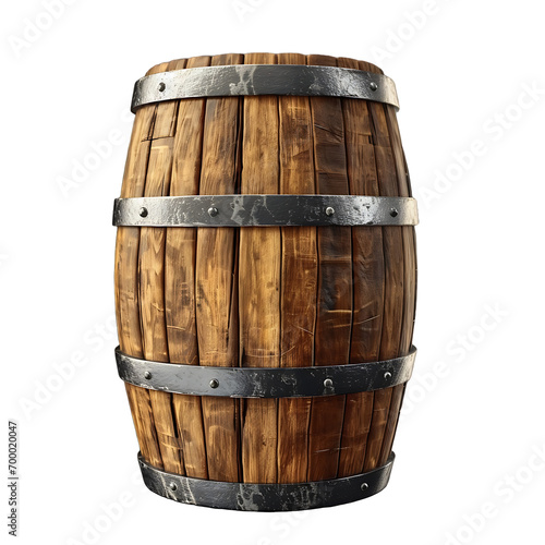 barrel of wood on transparent background 
