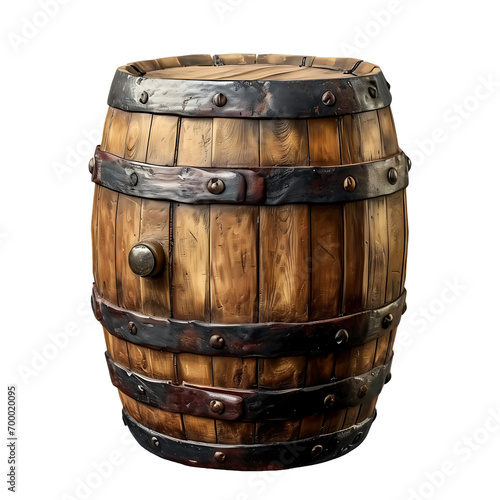 barrel of wood on transparent background 