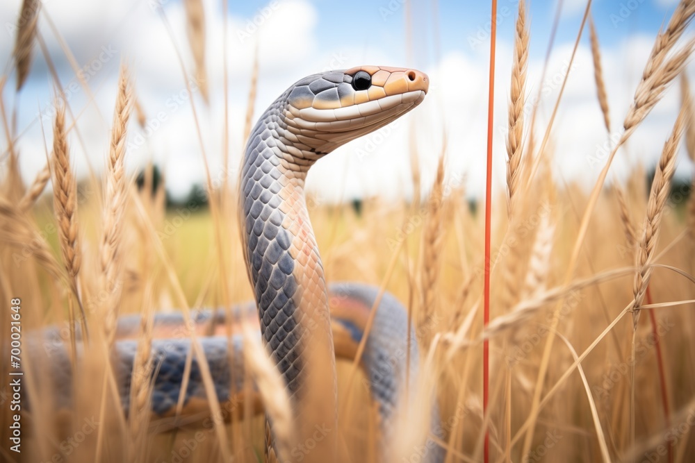Fototapeta premium cobra standing tall in long grass