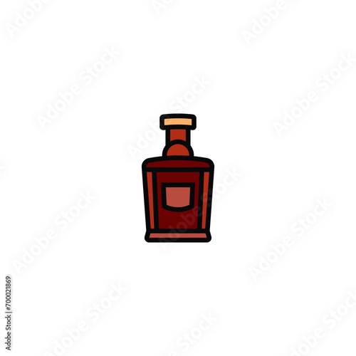Original vector illustration. The whiskey icon in the bottle.