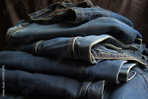clothes style casual background grunge blue jeans blue stack jeans old heap background jeans pile