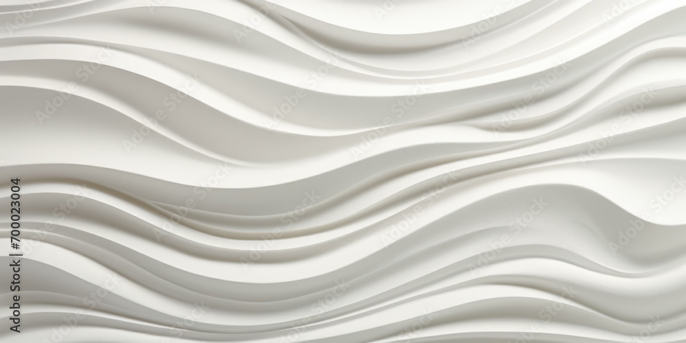 3d rendering of white paper waves. Generative AI.